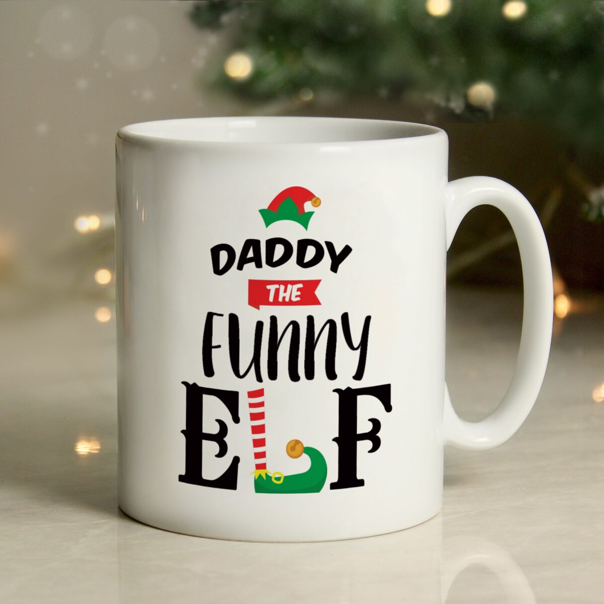 Personalised elf christmas mug