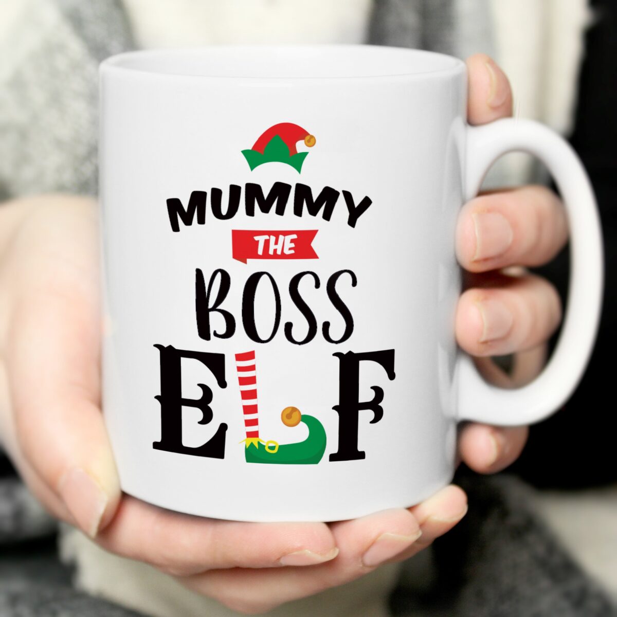 Personalised elf christmas mug