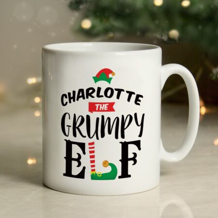 Personalised elf christmas mug