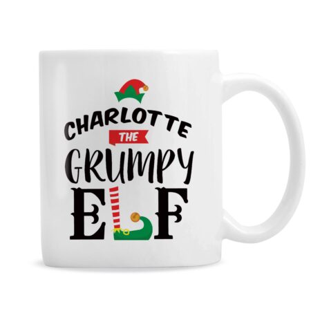 Personalised elf christmas mug