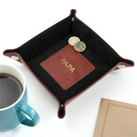 Personalised Embossed Luxury Leather Valet Trays: 8 - Storage By Gift Moments