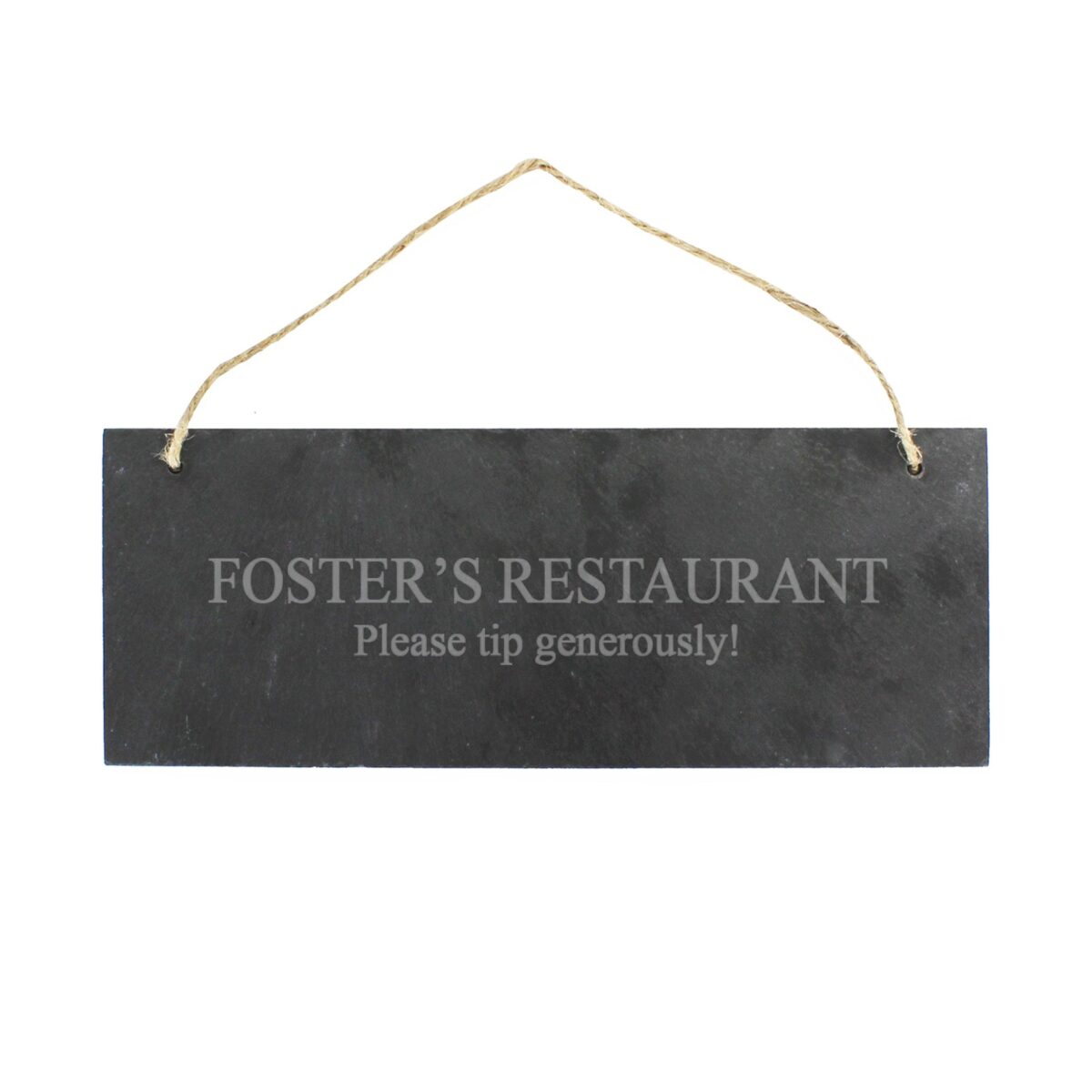 Personalised engraved hanging slate plaque