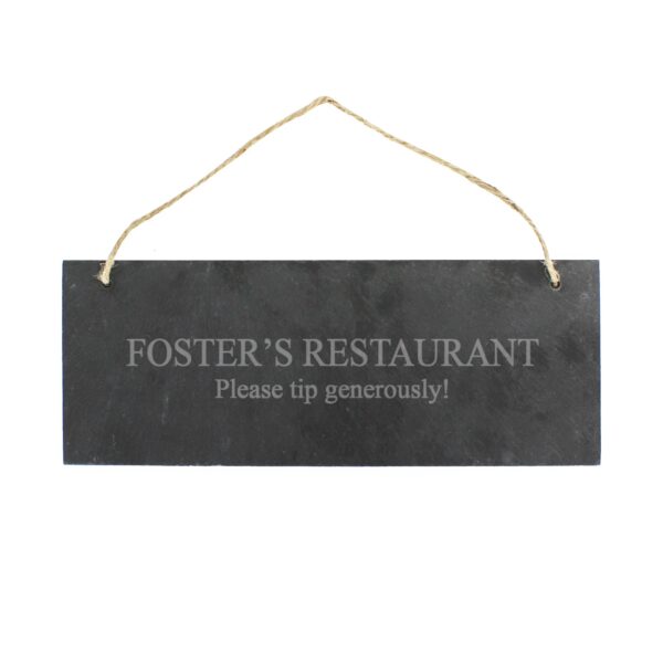 Personalised Engraved Hanging Slate Plaque: 2 - Signs & Plaques By Gift Moments