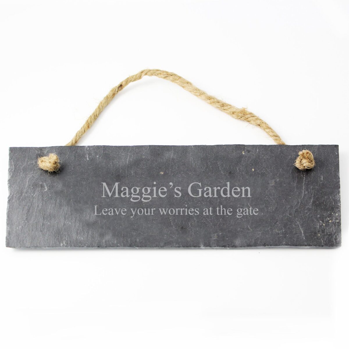 Personalised engraved hanging slate plaque