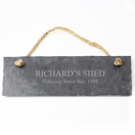 Personalised engraved hanging slate plaque