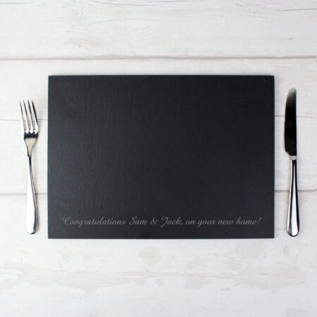 Personalised Engraved Slate Placemat: 4 - Placemats By Gift Moments