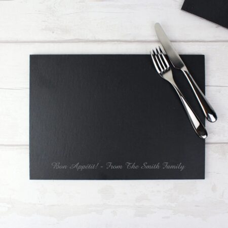 Personalised Engraved Slate Placemat: 3 - Placemats By Gift Moments