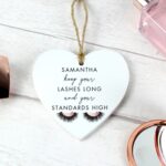 Personalised Eyelash Wooden Heart Decoration: 1 - Decorations By Gift Moments