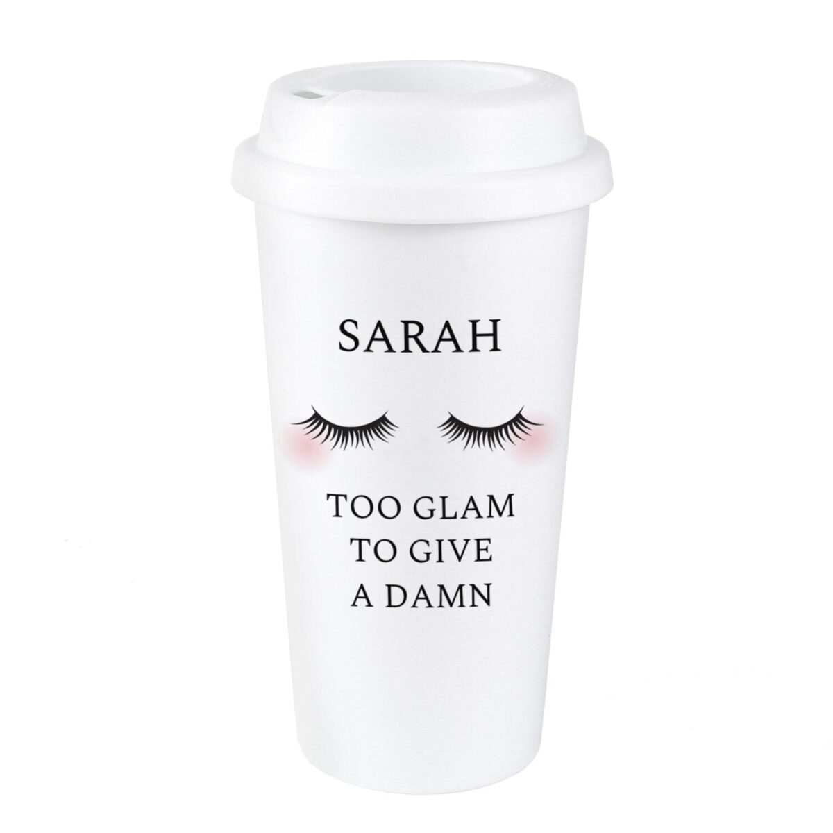 Personalised Eyelashes Insulated Reusable Eco Travel Cup: 4 - Travel Mugs By Gift Moments
