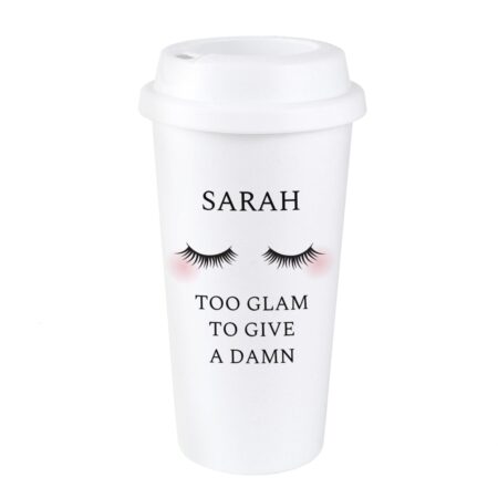 Personalised Eyelashes Insulated Reusable Eco Travel Cup: 4 - Travel Mugs By Gift Moments