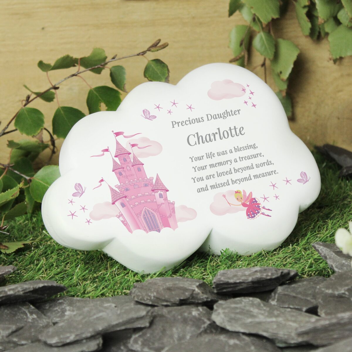 Personalised fairy castle resin memorial cloud