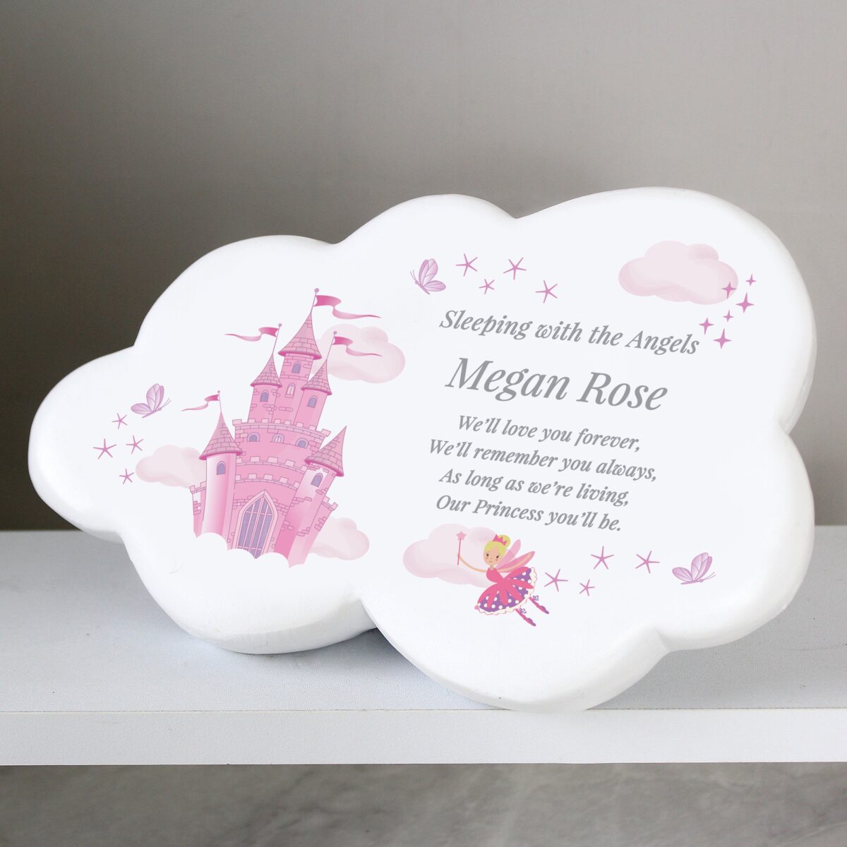 Personalised fairy castle resin memorial cloud