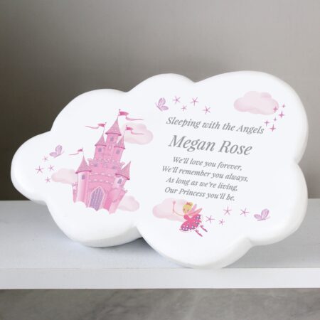 Personalised fairy castle resin memorial cloud