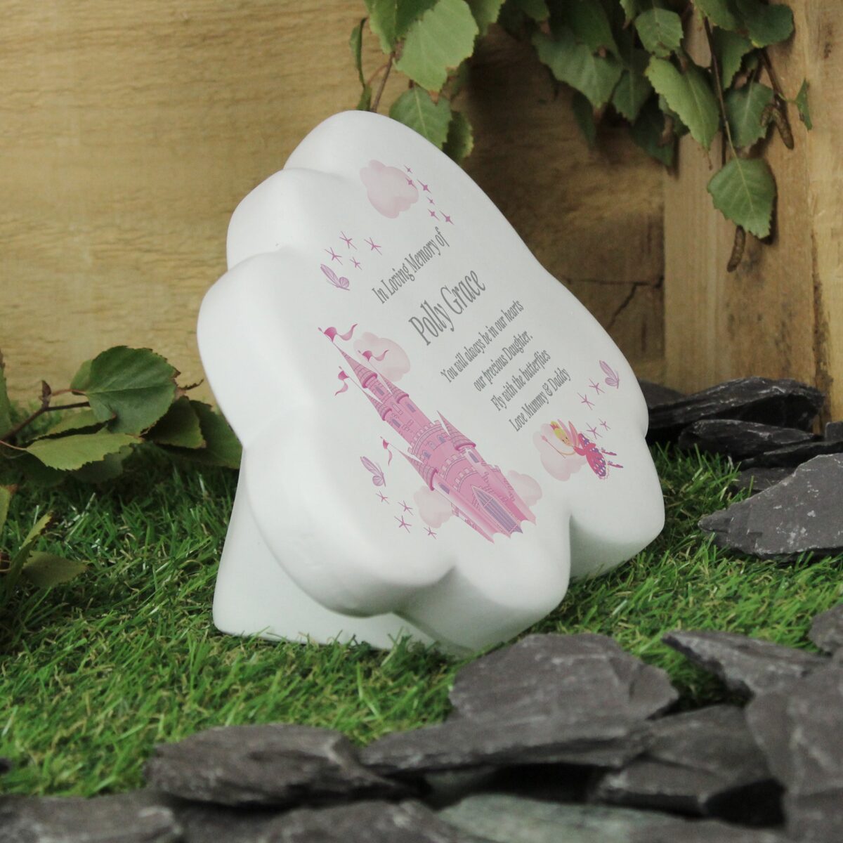 Personalised fairy castle resin memorial cloud