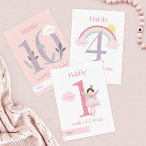 Personalised Fairy Princess Baby Milestone Cards: 2 - Keepsakes By Gift Moments