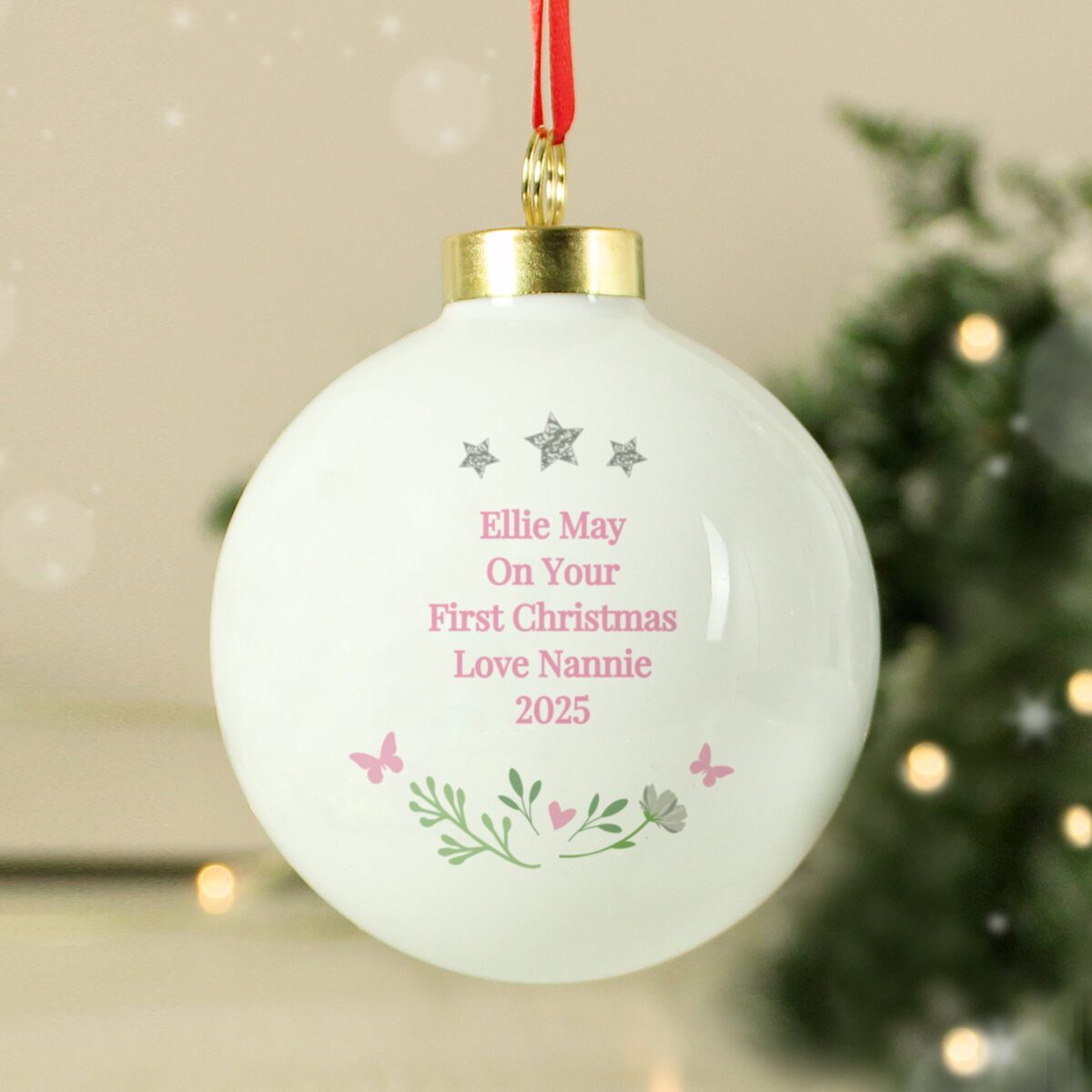 Personalised Fairy Princess Bauble: 3 - Christmas Baubles By Gift Moments