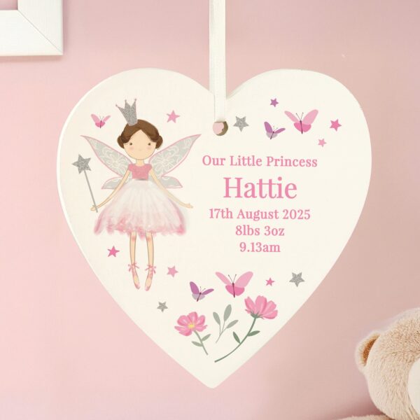 Personalised Fairy Princess Hanging Heart Decoration: 2 - Decorations By Gift Moments