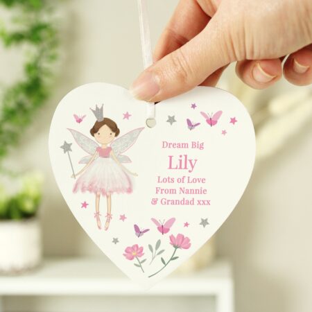 Personalised Fairy Princess Hanging Heart Decoration: 4 - Decorations By Gift Moments