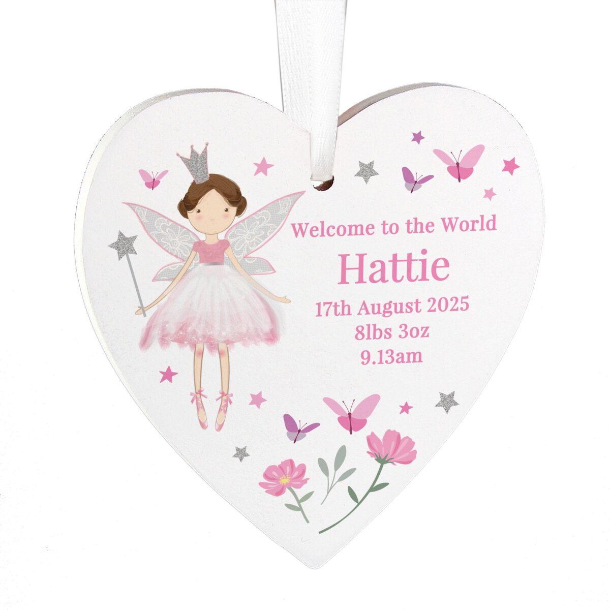 Personalised Fairy Princess Hanging Heart Decoration: 5 - Decorations By Gift Moments