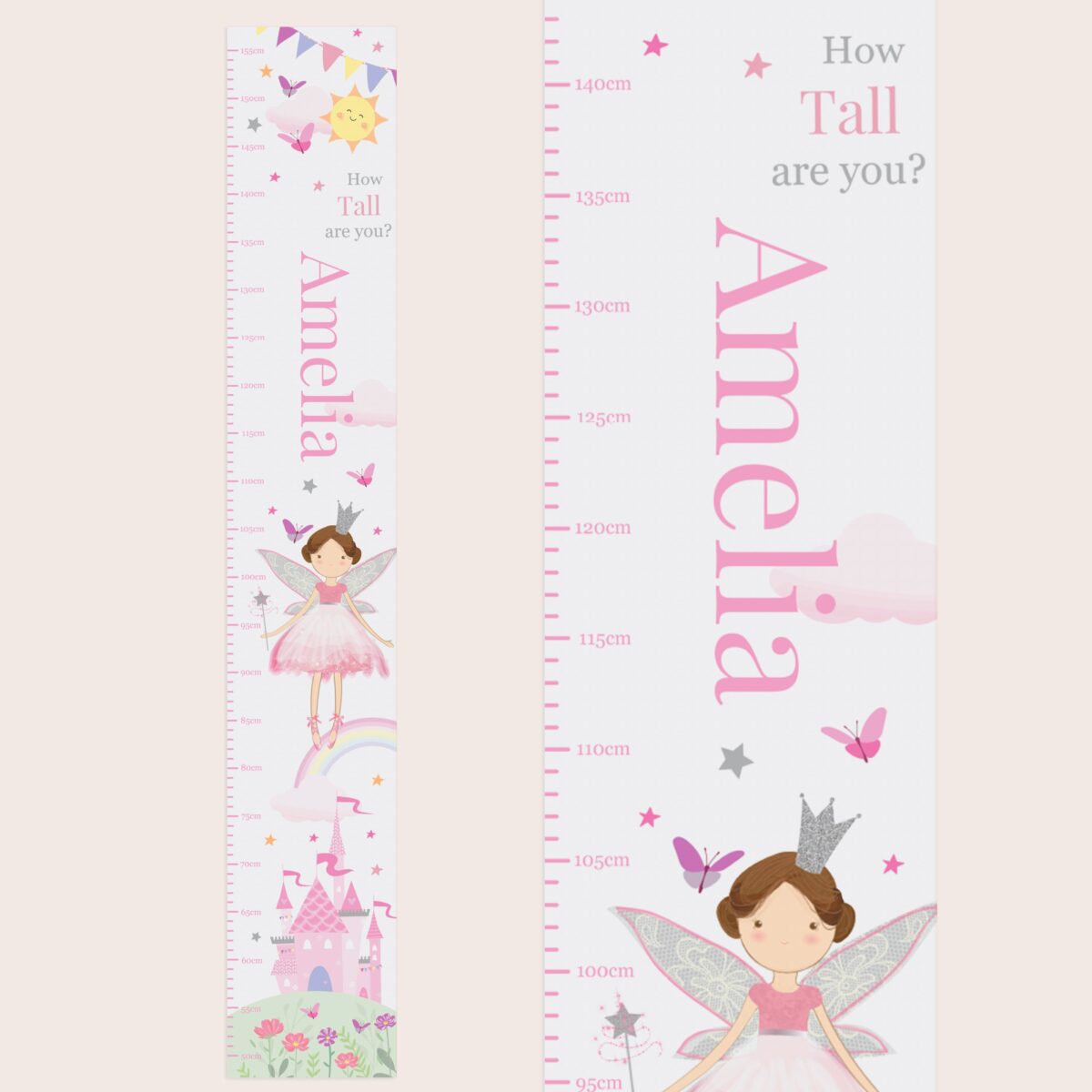 Personalised Fairy Princess Height Chart: 4 - Height Charts By Gift Moments