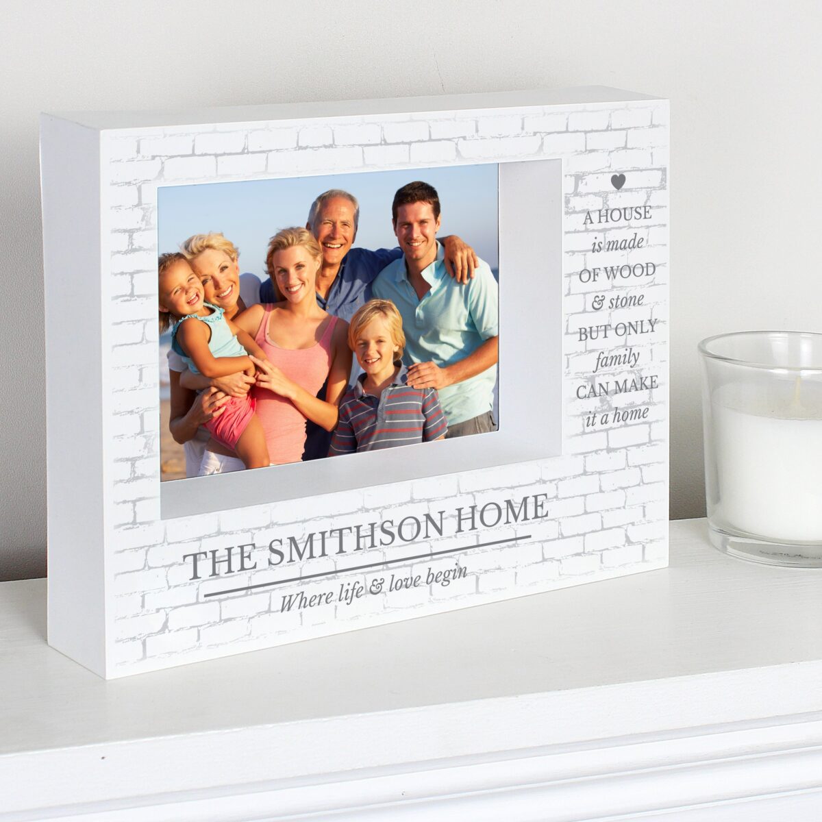Personalised Family 5x7 Landscape Box Photo Frame: 3 - Photo Frames By Gift Moments