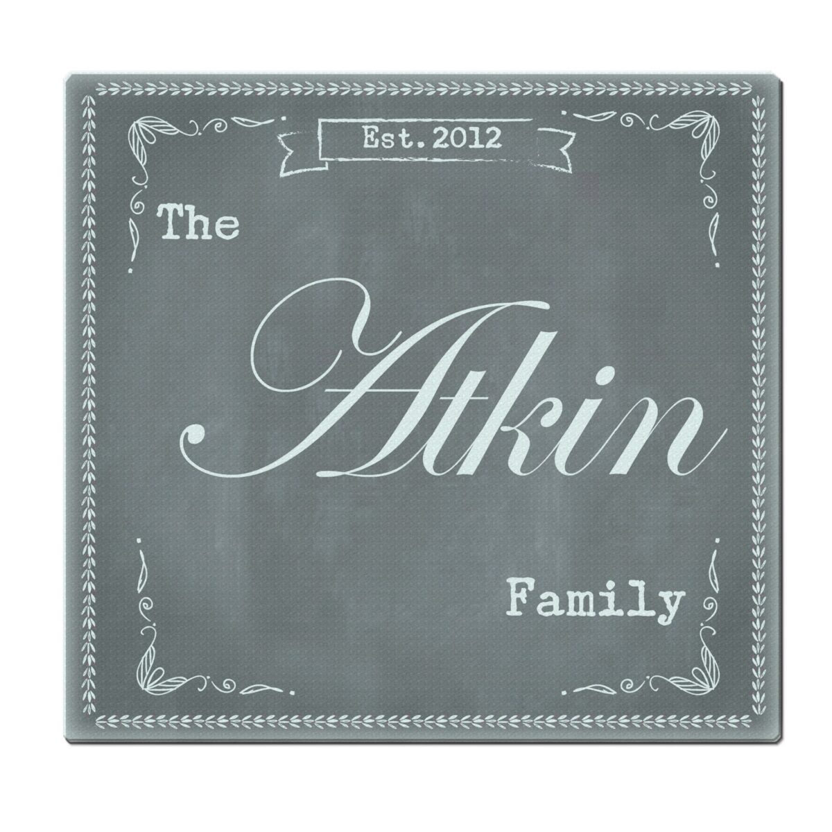 Personalised Family Chalk Glass Chopping Board/Worktop Saver: 5 - Chopping Boards By Gift Moments