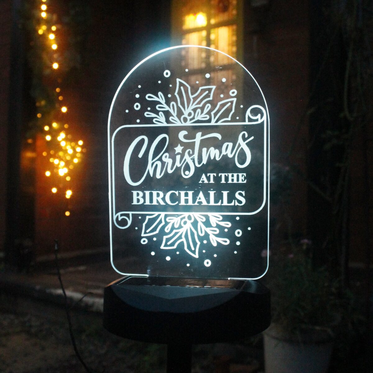 Personalised Family Christmas Outdoor Solar Light: 1 - Solar Lights By Gift Moments