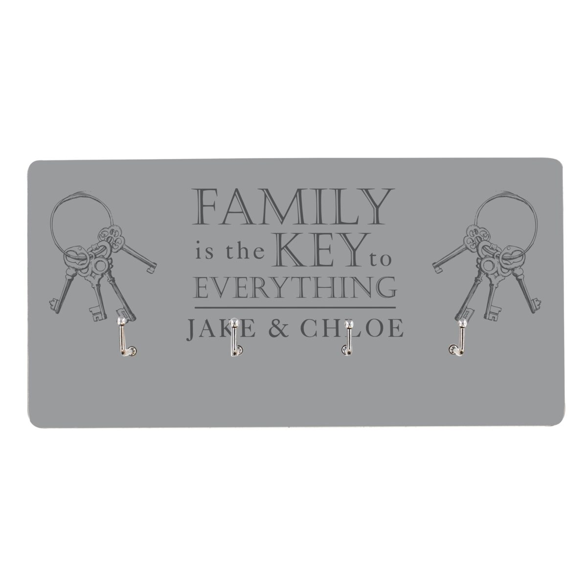 Personalised family key hooks