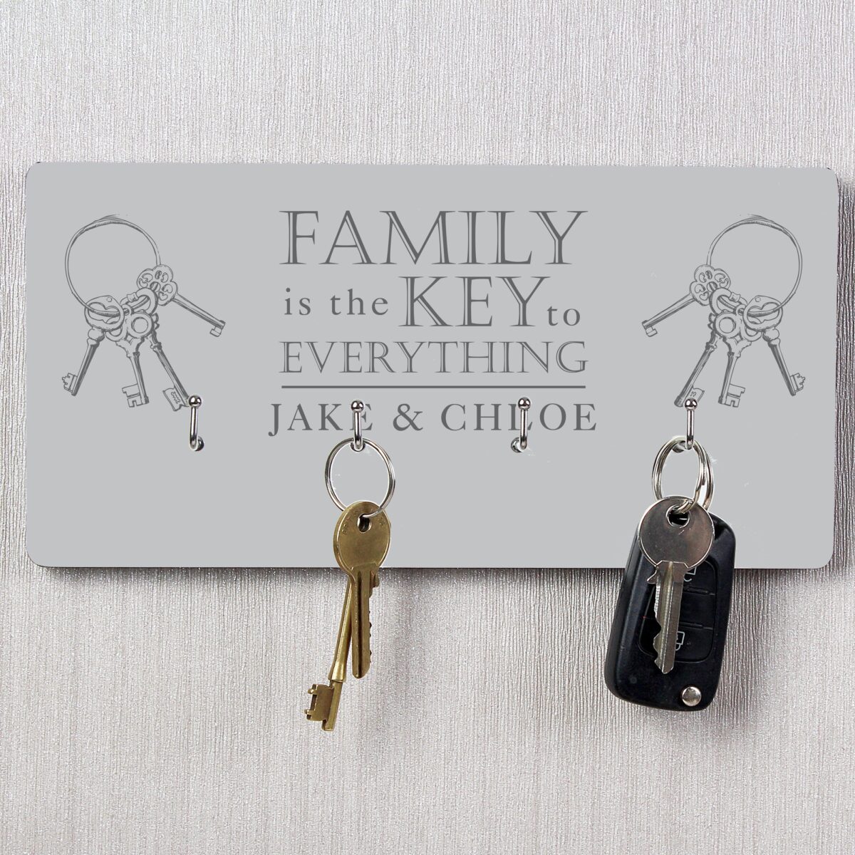 Personalised family key hooks