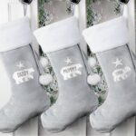 Personalised Family Polar Bear Silver Grey Stockings: 1 - Christmas Stockings By Gift Moments