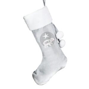 Personalised Family Polar Bear Silver Grey Stockings: 9 - Christmas Stockings By Gift Moments