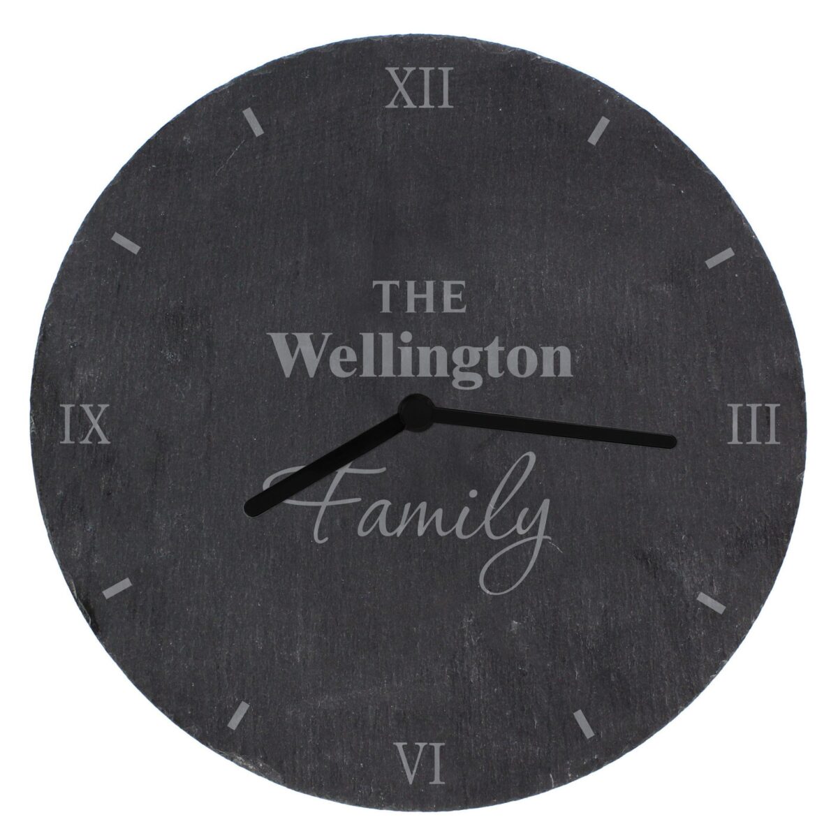 Personalised Family Slate Clock: 5 - Clocks By Gift Moments