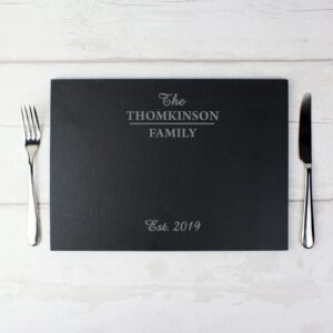 Personalised Family Slate Placemat: 3 - Placemats By Gift Moments