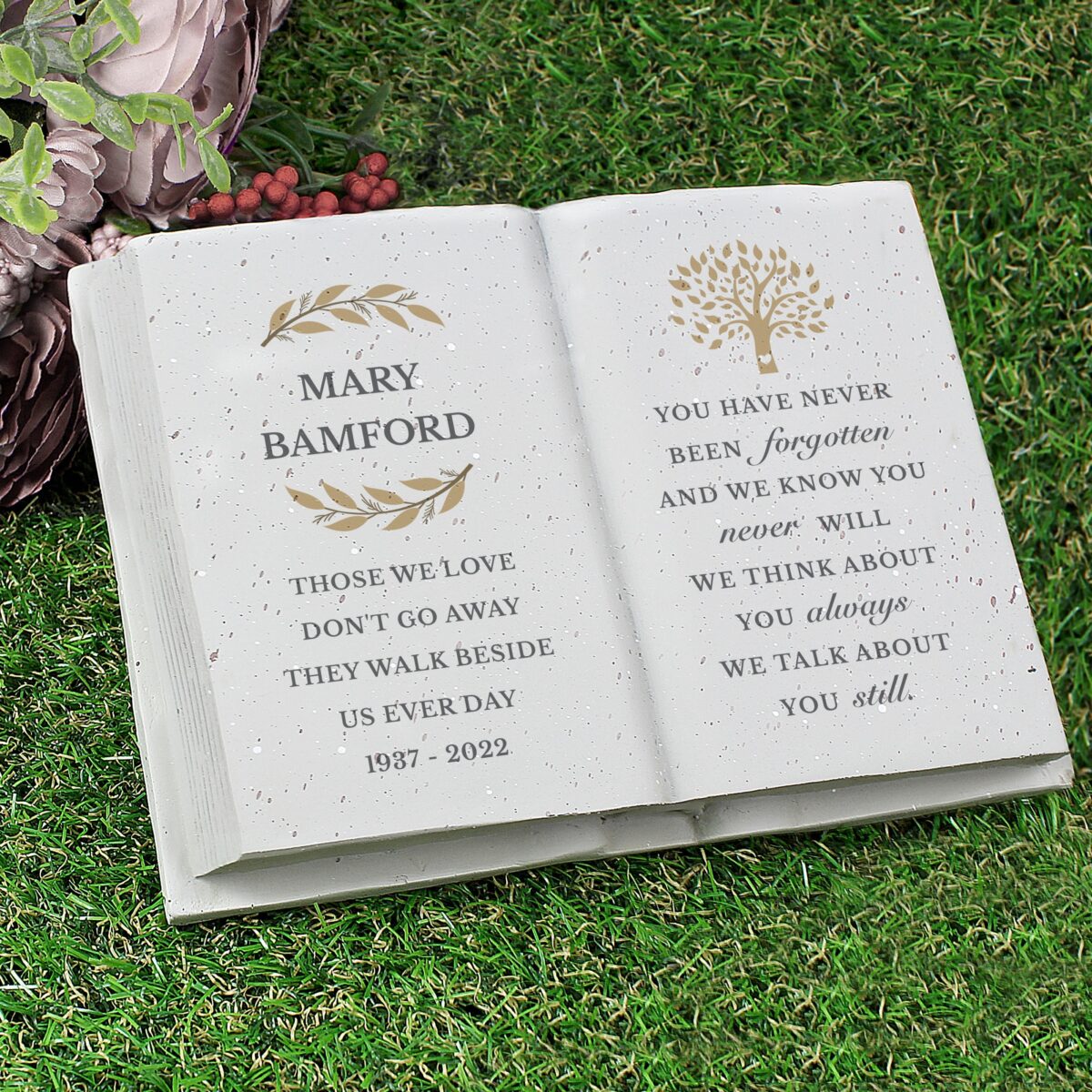 Personalised family tree memorial resin book