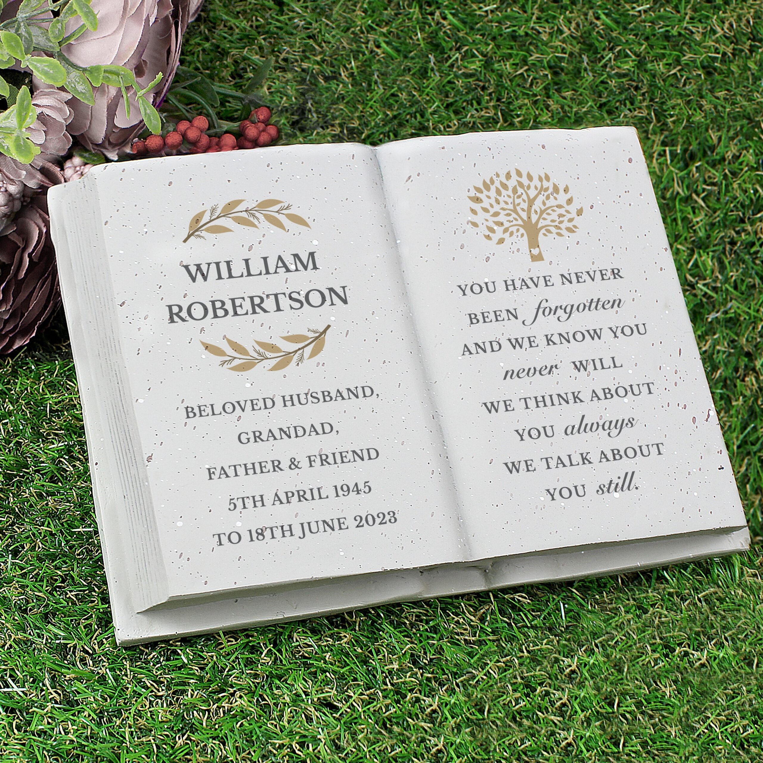 Personalised family tree memorial resin book