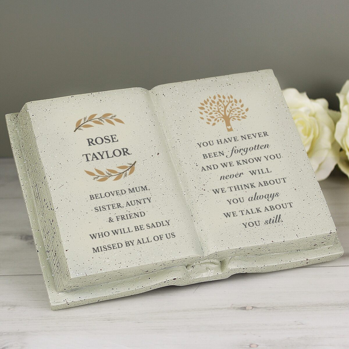 Personalised family tree memorial resin book