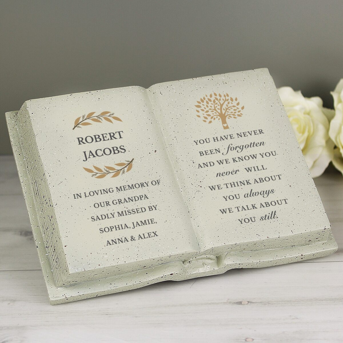 Personalised family tree memorial resin book
