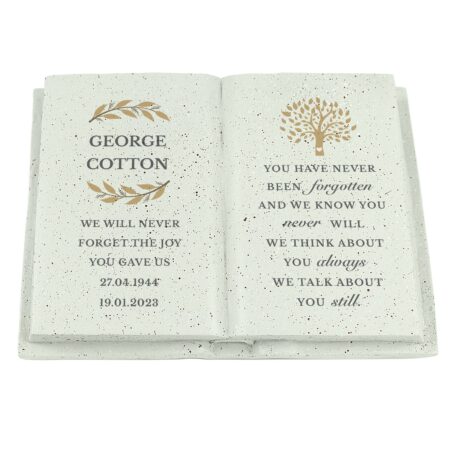 Personalised family tree memorial resin book