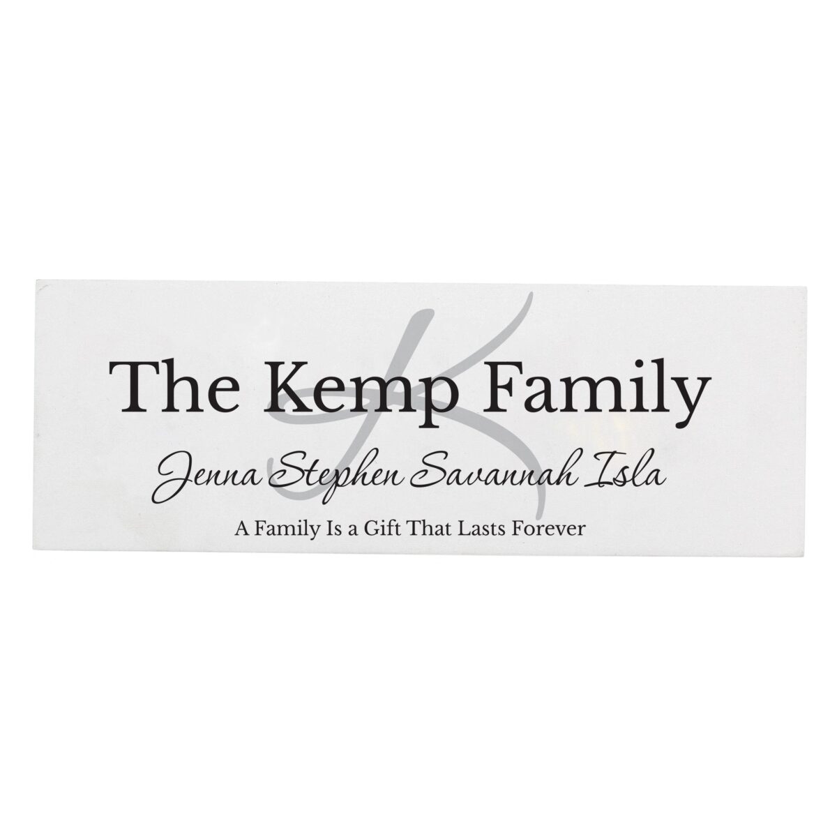 Personalised family wooden block sign