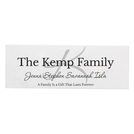 Personalised family wooden block sign