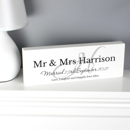 Personalised family wooden block sign