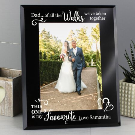Personalised Father of the Bride Black Glass Photo Frame: 3 - Photo Frames By Gift Moments