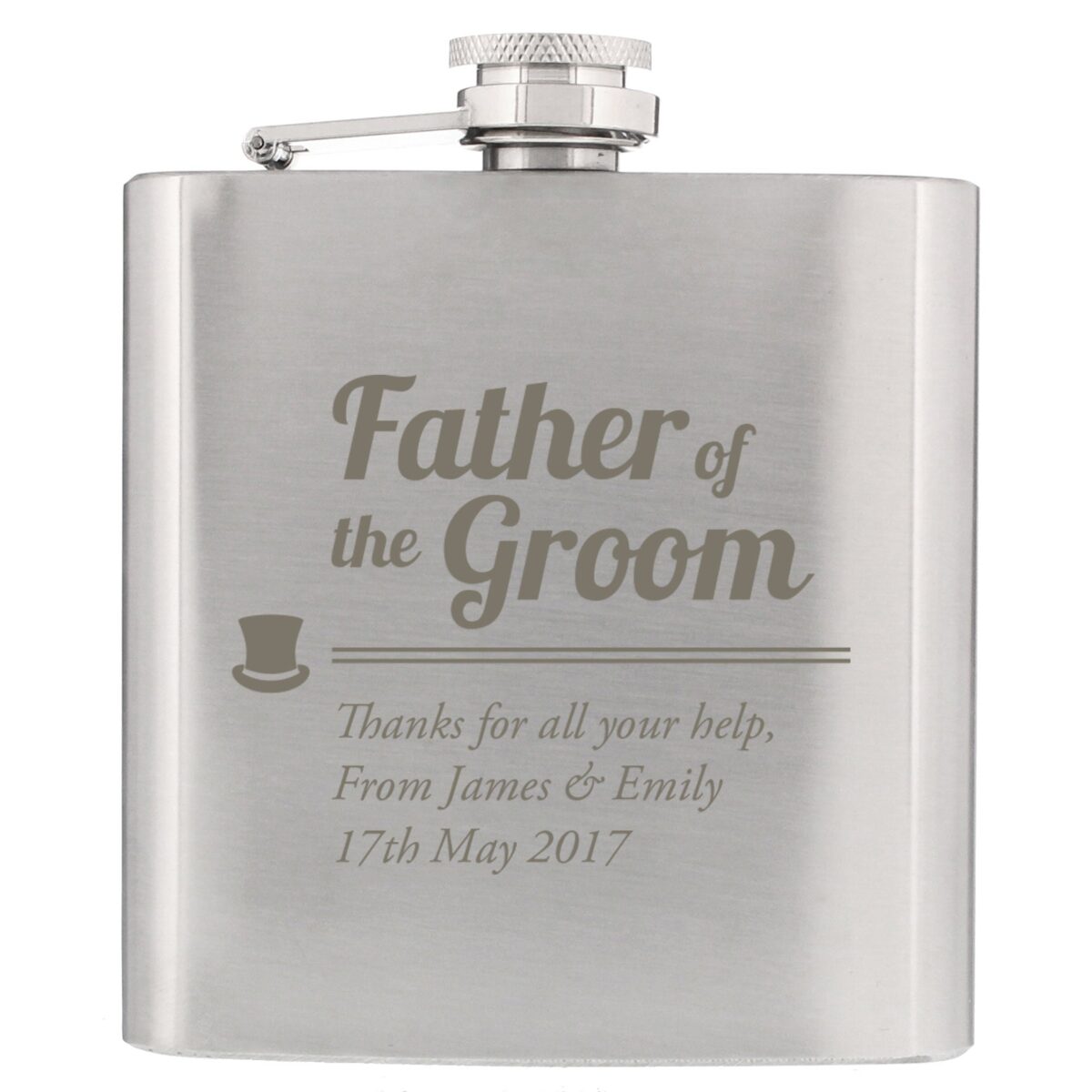 Personalised Father of the Groom Hip Flask: 2 - Hip Flasks By Gift Moments