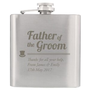 Personalised Father of the Groom Hip Flask: 2 - Hip Flasks By Gift Moments