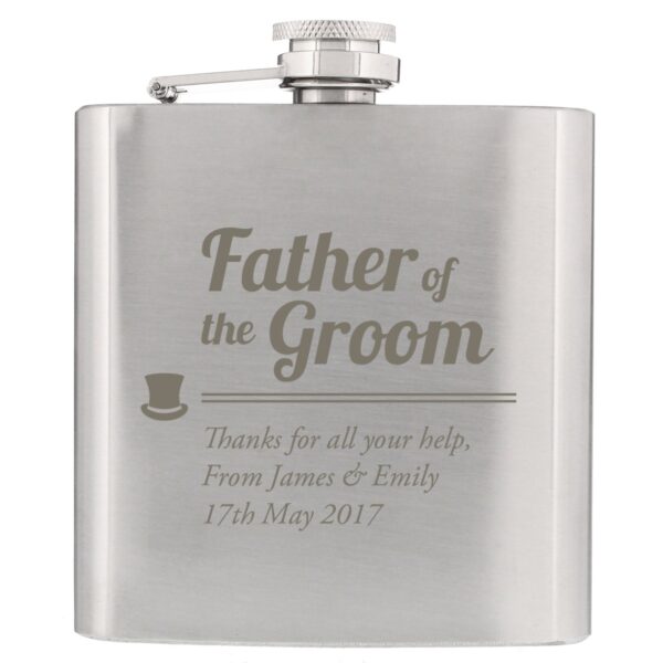 Personalised Father of the Groom Hip Flask: 2 - Hip Flasks By Gift Moments