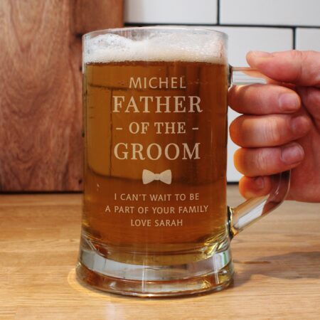Personalised Father of the Groom Pint Stern Tankard: 2 - Tankards By Gift Moments