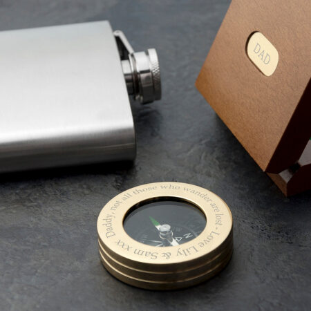 Personalised Father’s Day Brass Compass with Box: 1 - Compasses By Gift Moments