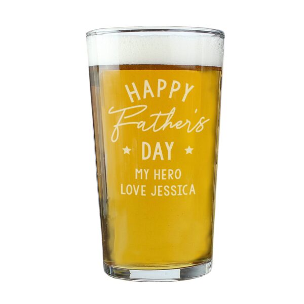 Personalised Father’s Day Pint Glass: 2 - Beer Glasses By Gift Moments