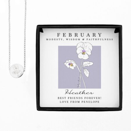 Personalised February Birth Flower Necklace and Box: 5 - Necklaces By Gift Moments