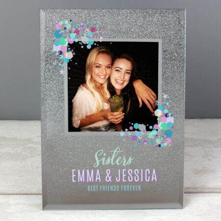 Personalised Festival Style 4x4 Glitter Glass Photo Frame: 6 - Photo Frames By Gift Moments